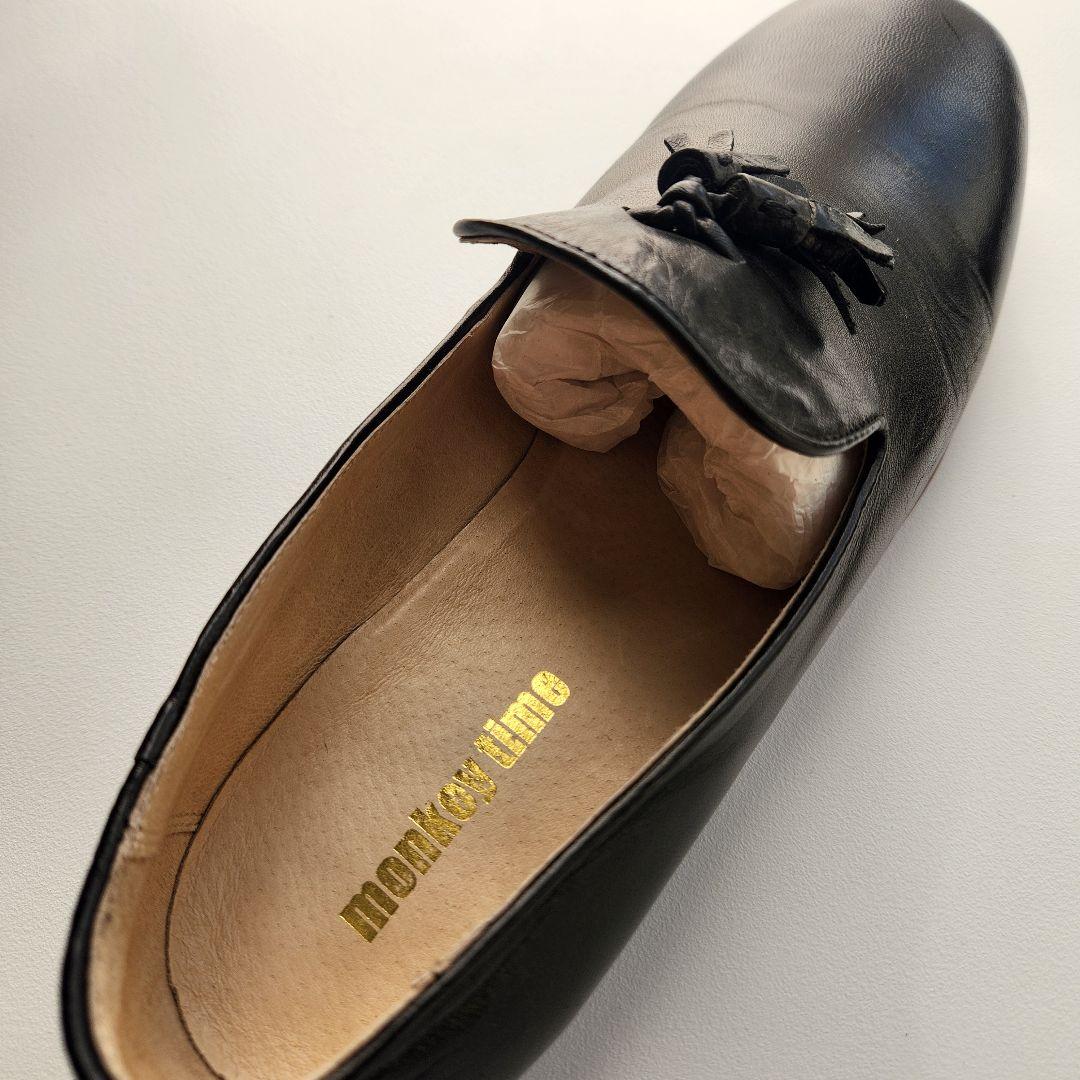 monkey time タッセル付きローファー 黒