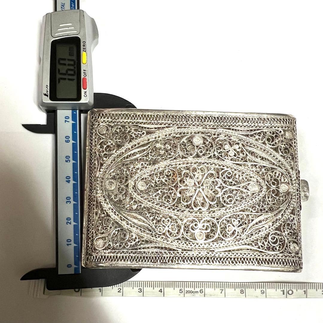 美品 シルバー silver 煙草入 小物入 銀細工 メッシュ 約132g