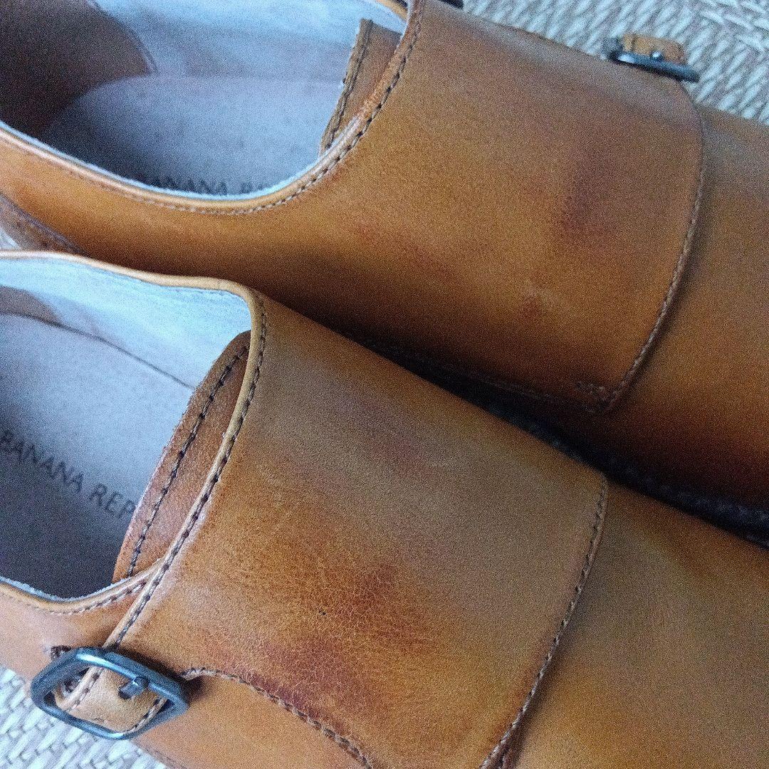 BANANA REPUBLICストレートチップ ダブルモンクストラップ 8 茶