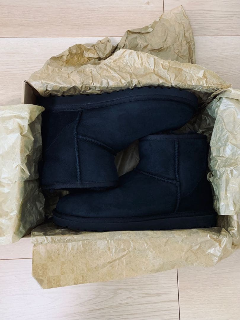 アグ UGG ムートンブーツ W CLASSIC MINI ブラック 25cm