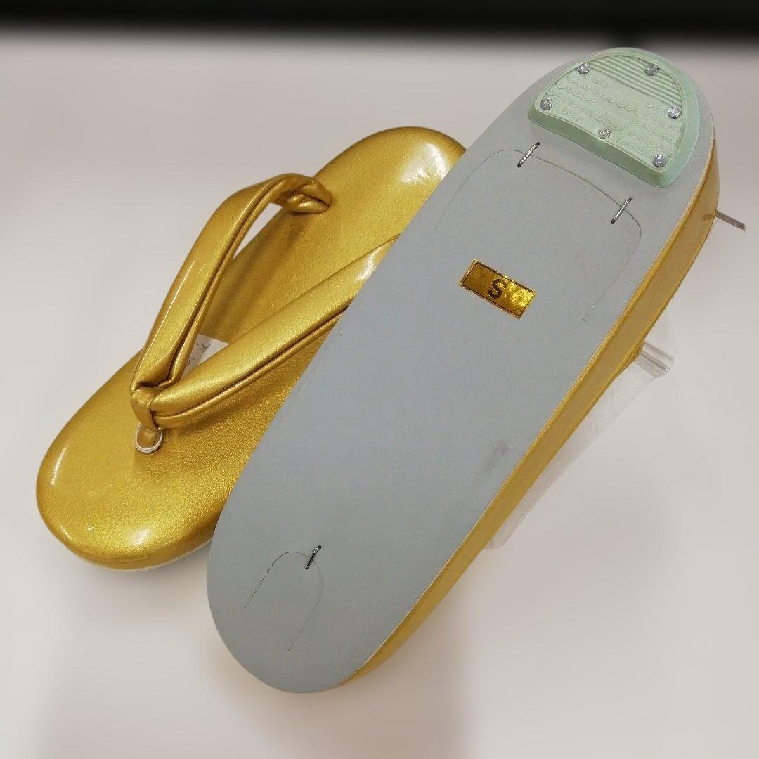 新品未使用　礼装用　金色系草履バッグセット Sサイズ k-1