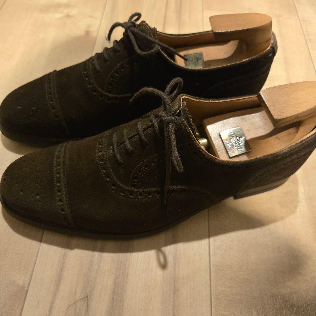 【6 1/2 E】<クロケット&ジョーンズ>スウェード ドレスシューズ