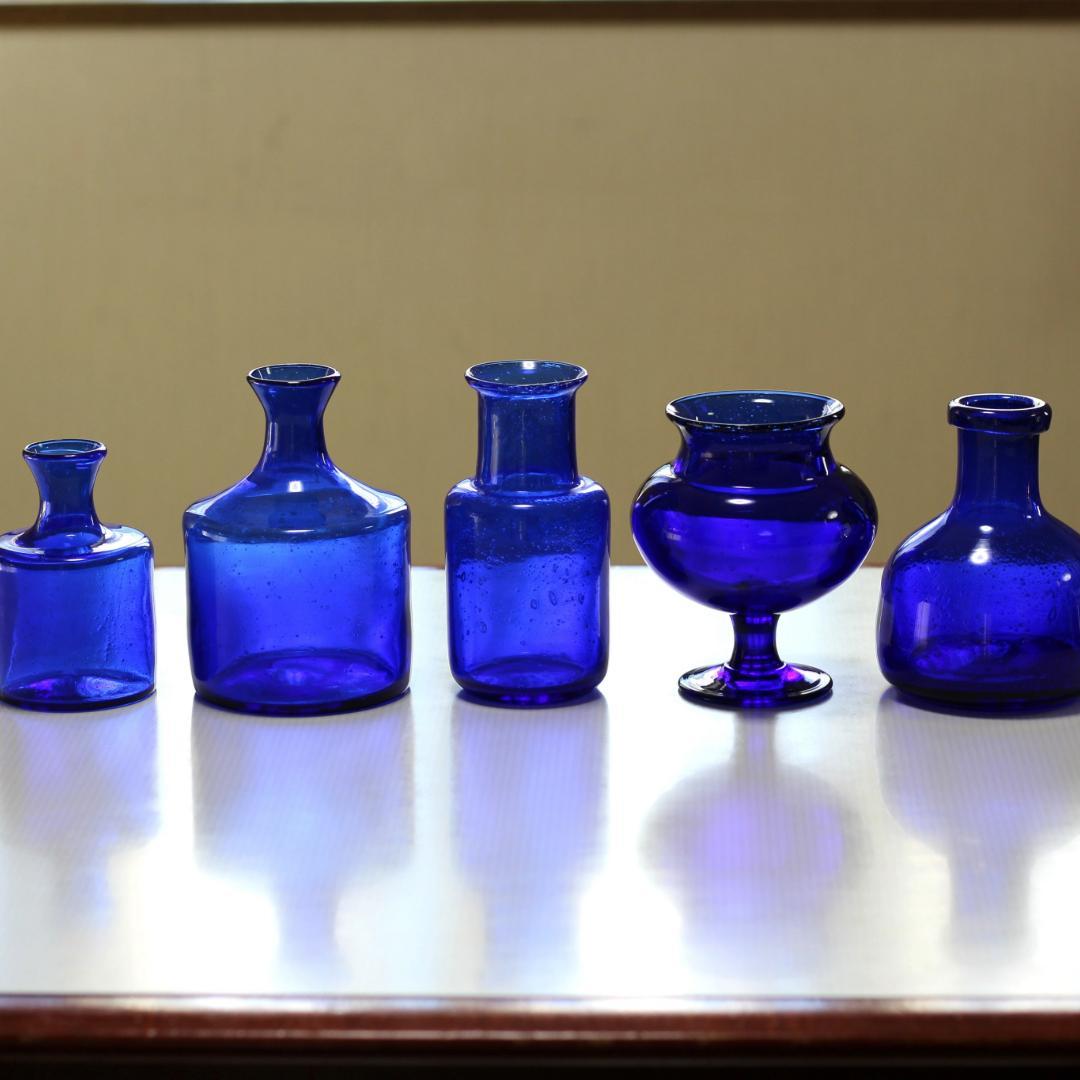 【貴重・サイン入り】エリックホグラン　Erik Hoglund　ブルー 花器花瓶