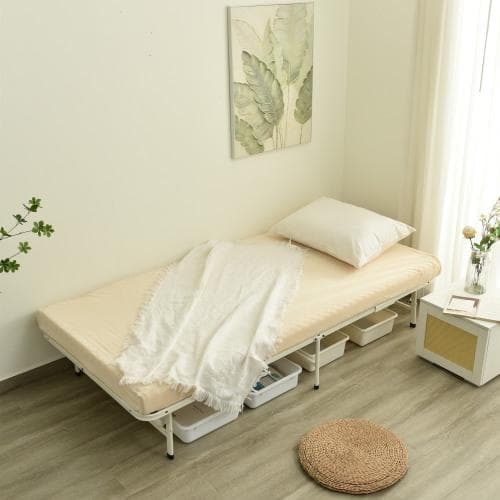 【マットレス付き】パイプベッド 折りたたみベッド シングル 組立簡単 ベッド