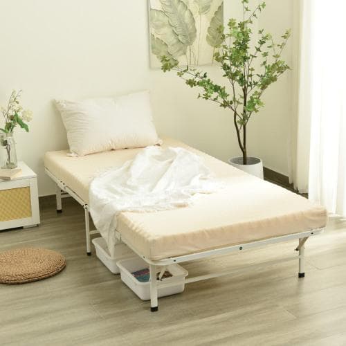 【マットレス付き】パイプベッド 折りたたみベッド シングル 組立簡単 ベッド