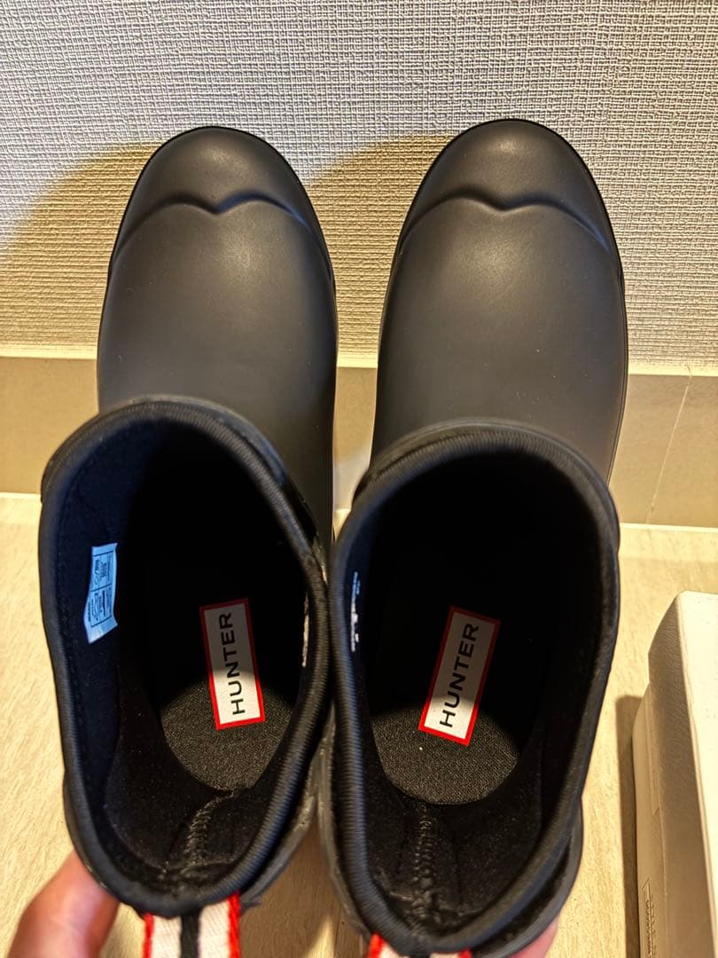 HUNTER ブラック ショートレインブーツ