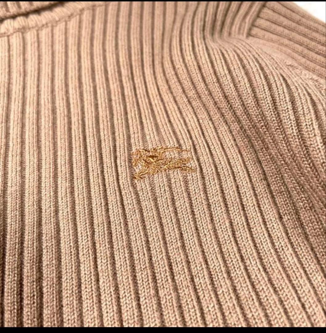 バーバリーブルーレーベル　ノバチェック柄タートルネックニットドッキングワンピース