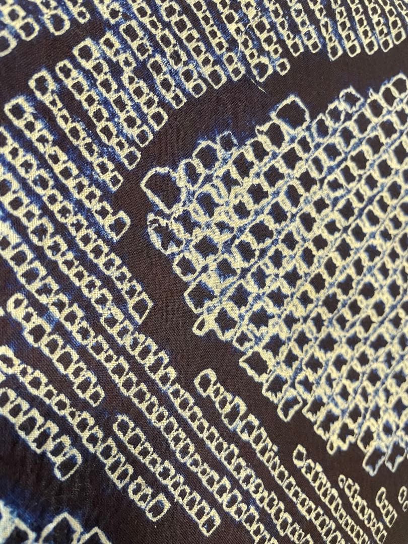 □夏涼浴衣　有松総絞り　花柄　藍色　身丈約160cm