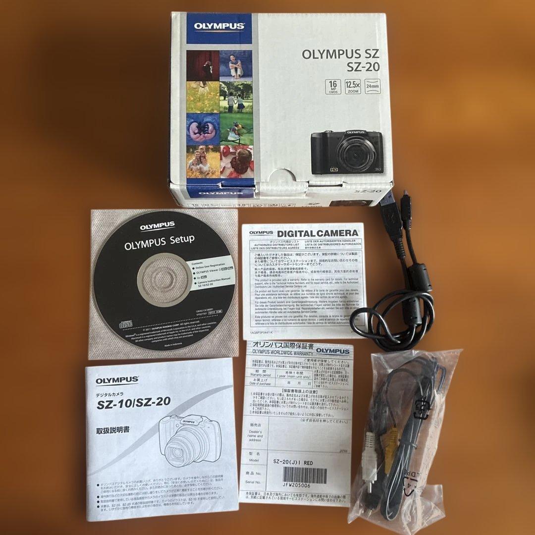 【美品】OLYMPUSデジタルカメラSZ-20 RED赤