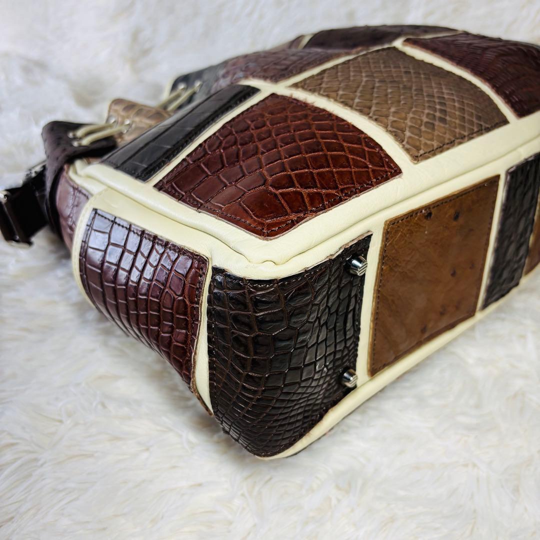 JRA クロコダイル　ハンドバッグ　オーストリッチ　ラージクロコ　スモールクロコ