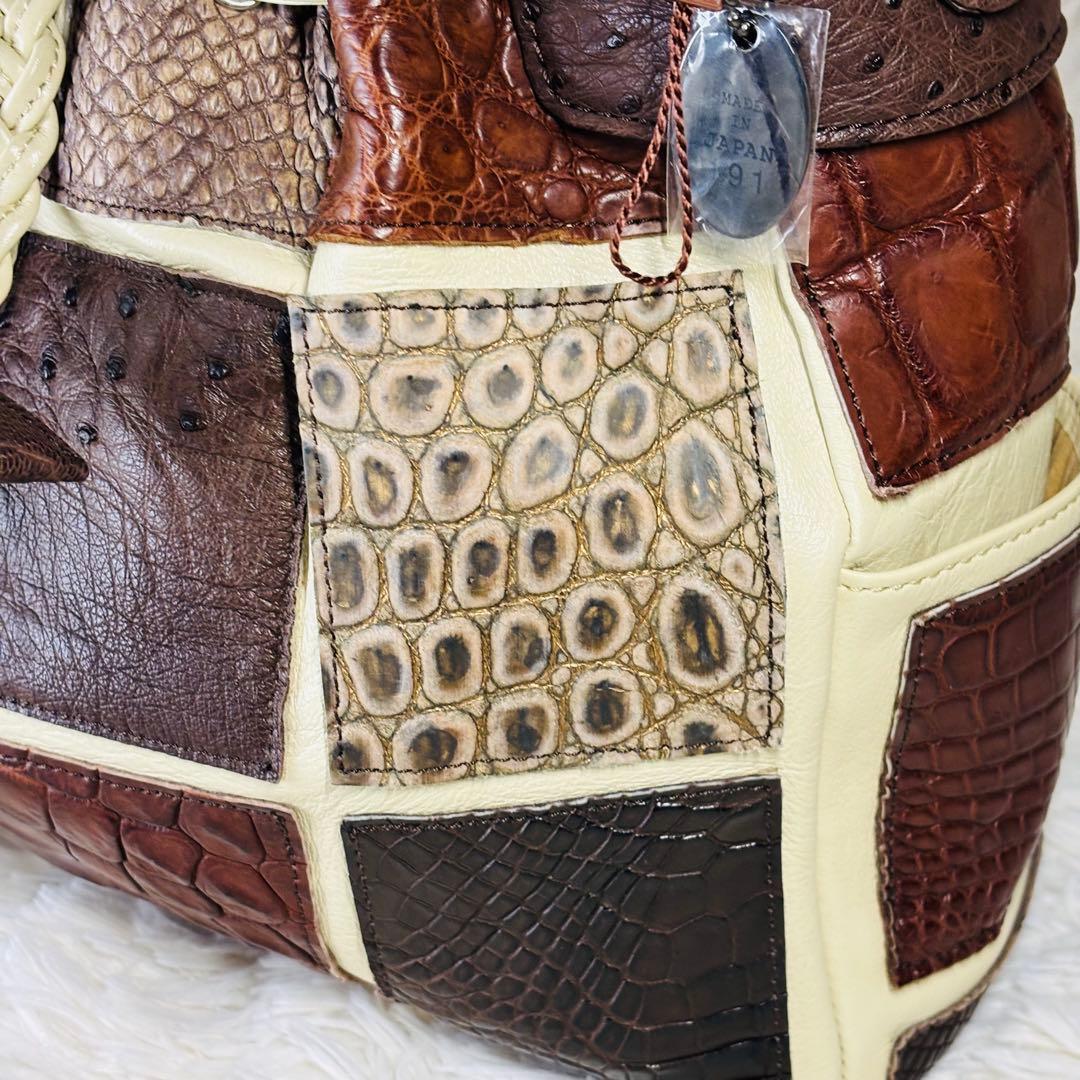 JRA クロコダイル　ハンドバッグ　オーストリッチ　ラージクロコ　スモールクロコ
