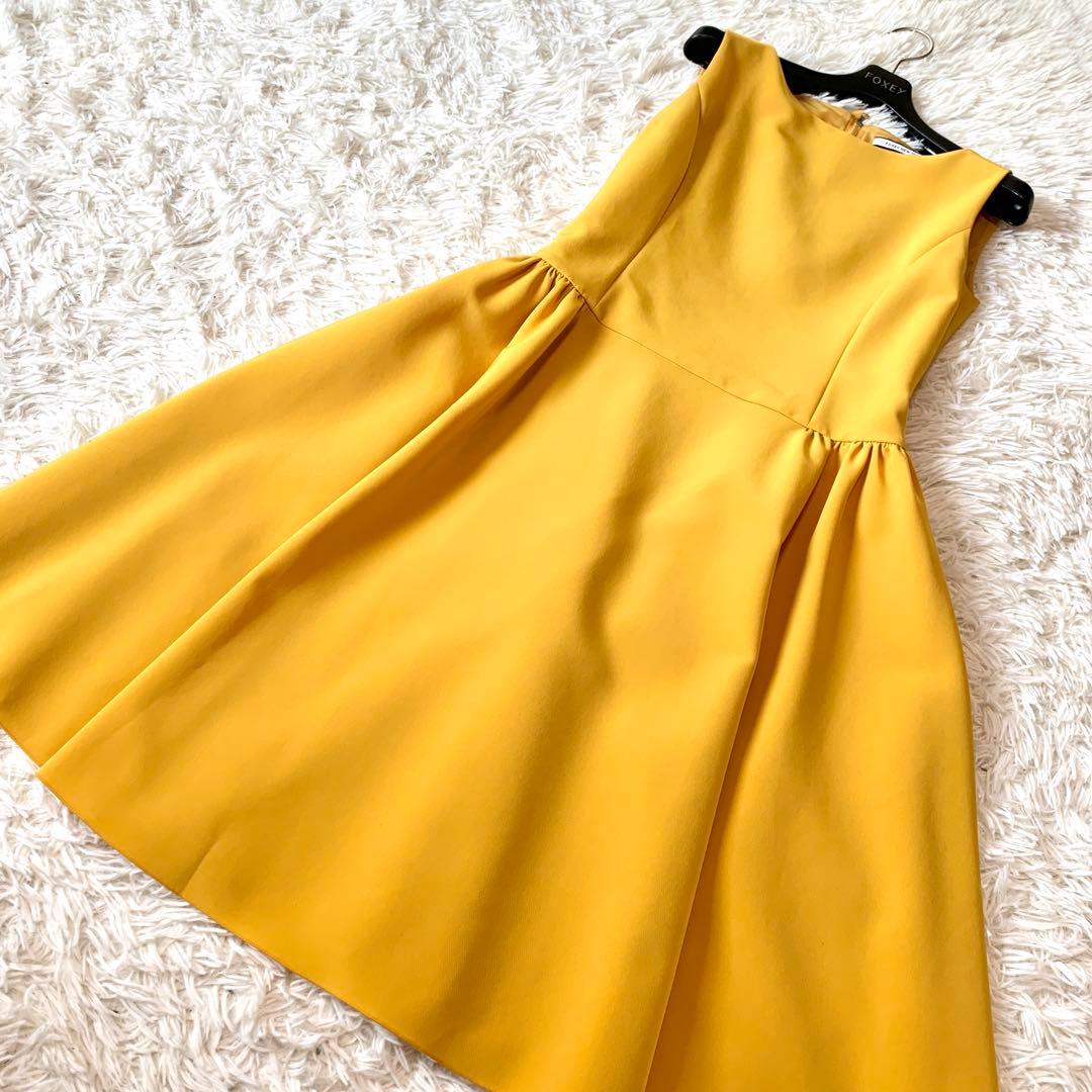 極美品✨希少カラー フォクシー タイムレス ドレス ワンピース フレア ギャザ