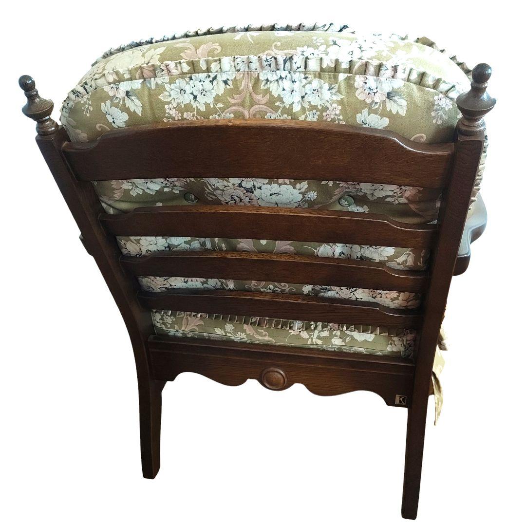 アンティーク✨飛騨産業 キツツキ 穂高 両肘アームチェア リビングチェア 6A