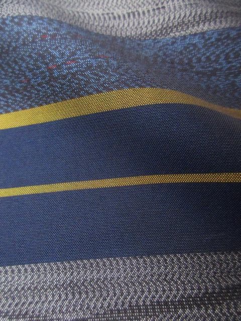 未着用に近い！美品＊本場縞大島＊本場大島紬＊上村商店＊着物＊１６３ｃｍ＊裄６７