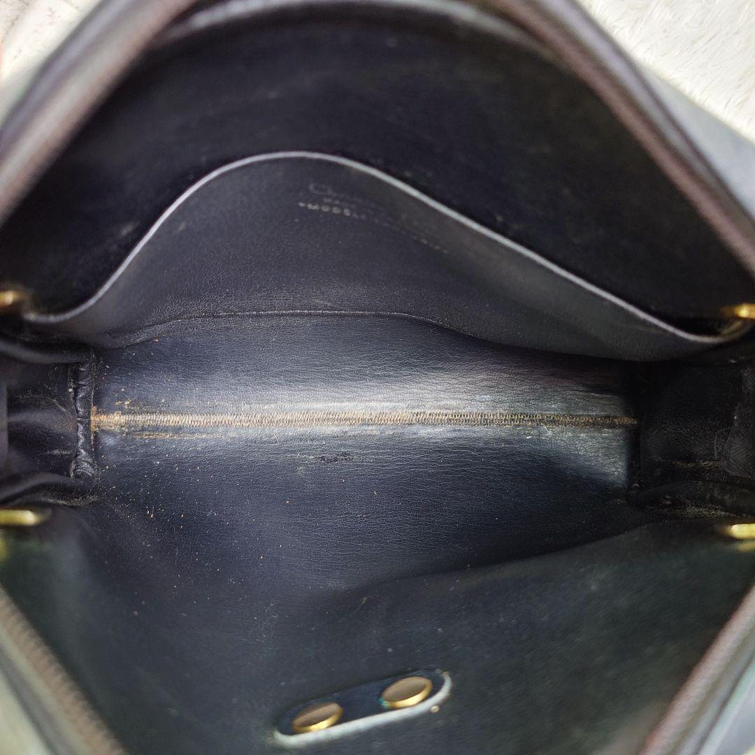 クリスチャンディオール ショルダーバッグ 斜め掛け ビンテージ レザー ブラック