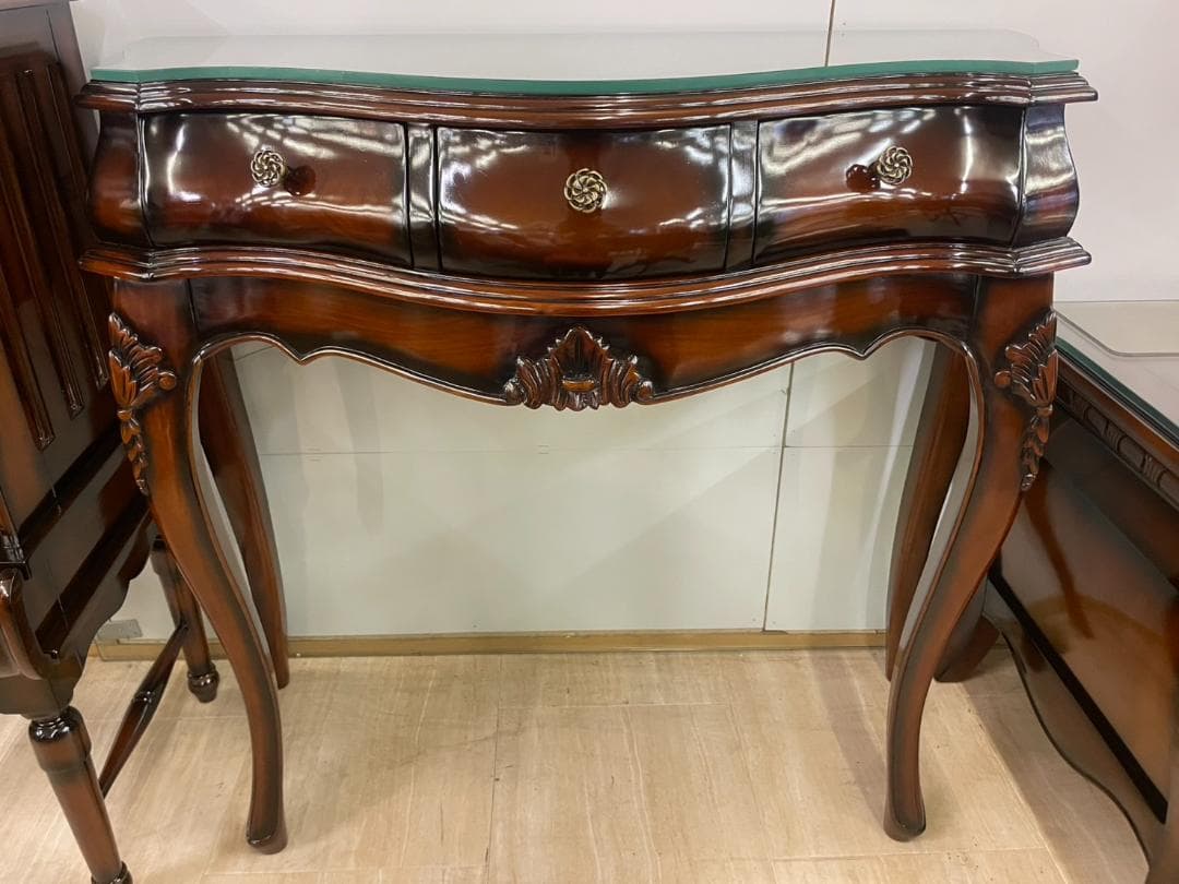 マホガニー　コンソールデスク　デスク　机　ドレッサー　化粧台　飾り棚　コンソール