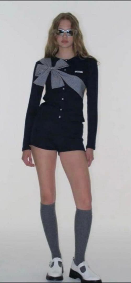 crank Ribbon Tide Knit Cardigan Nav ★聖奈様