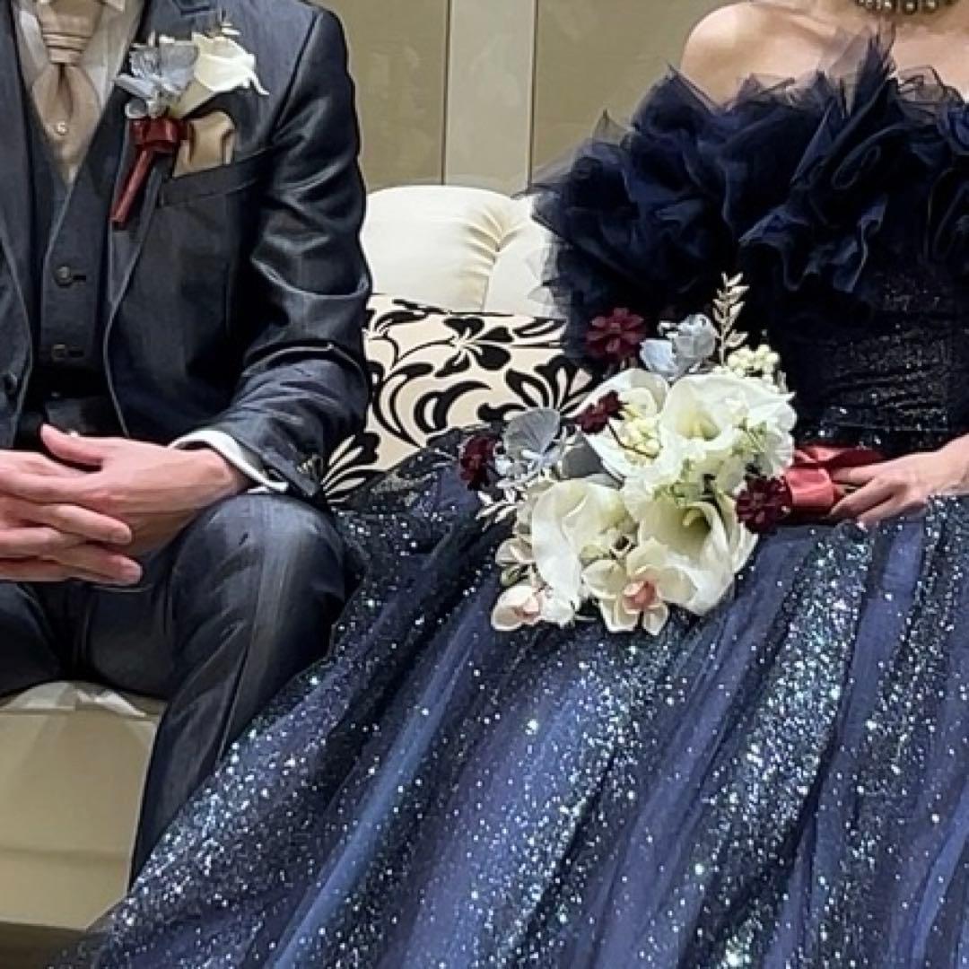 アーティフィシャルフラワー　ウェディングブーケ（ブートニア付き）