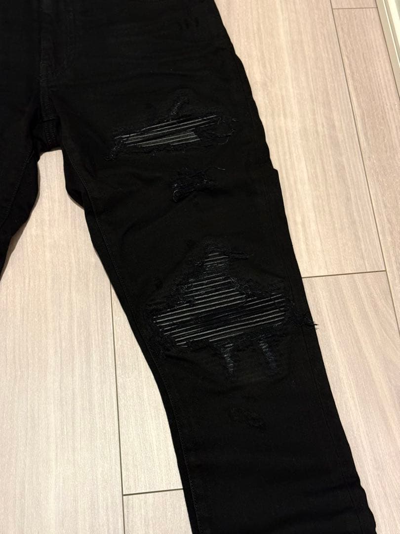 AMIRI アミリ MX1 デニム ブラック 30 レザーパッチ
