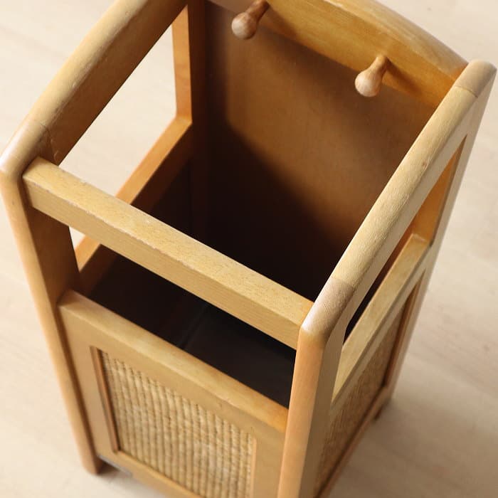 カリモク 傘立て レトロ ヴィンテージ ラック ラタン