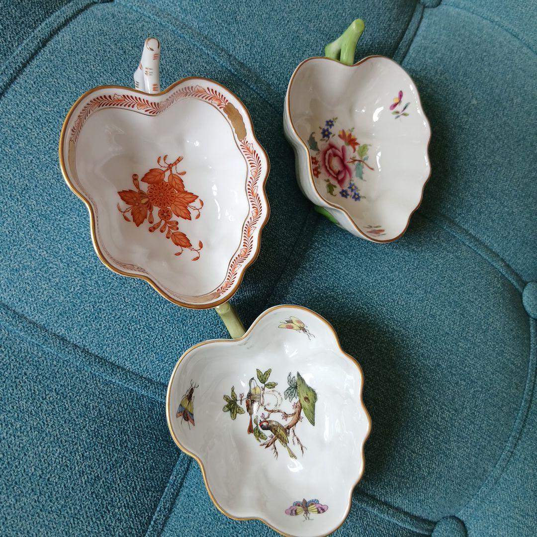 ヘレンドオープンシュガー花柄陶器 菓子入れ 3個セット