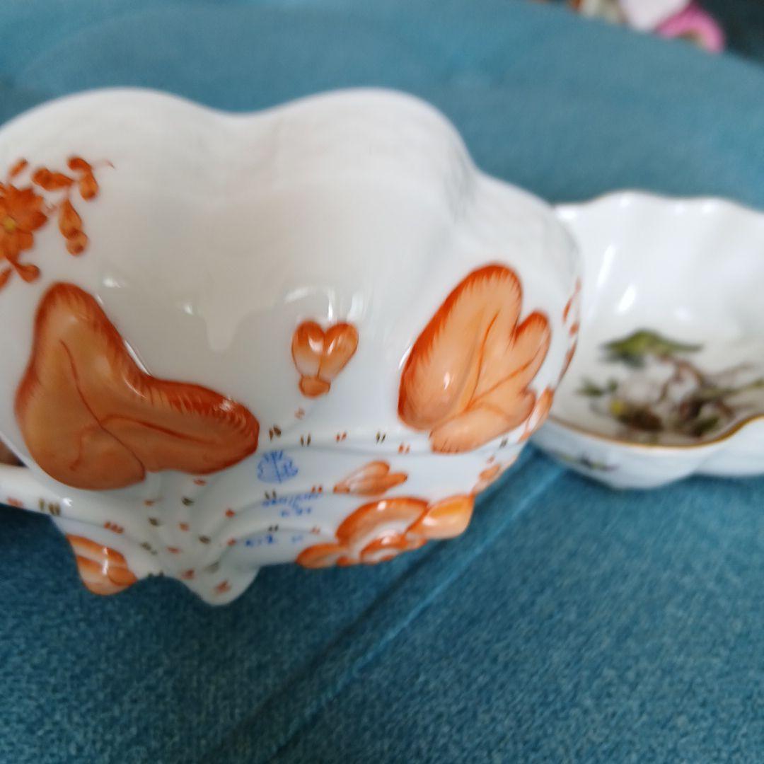 ヘレンドオープンシュガー花柄陶器 菓子入れ 3個セット