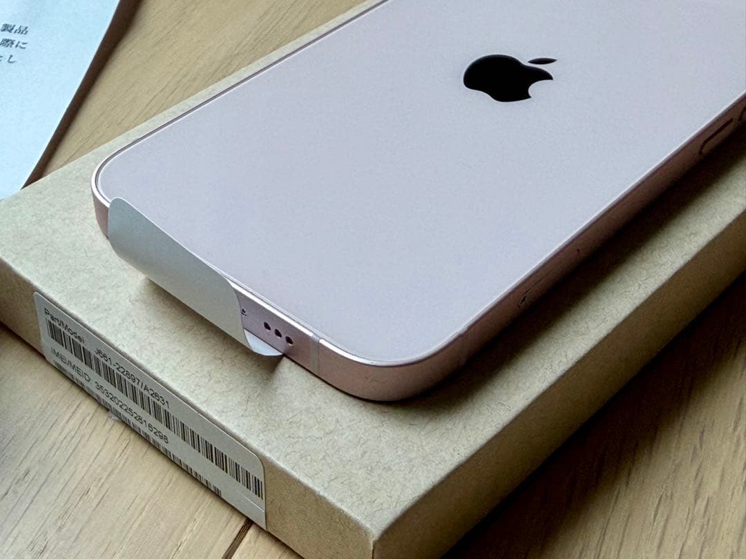 本体新品バッテリー100% iPhone13 256GB ピンク 補償30年まで