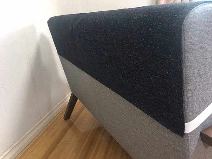 ぶ〜様デニム調ソファカバー　横幅120×長さ180cm ディーン：ブラック 2枚