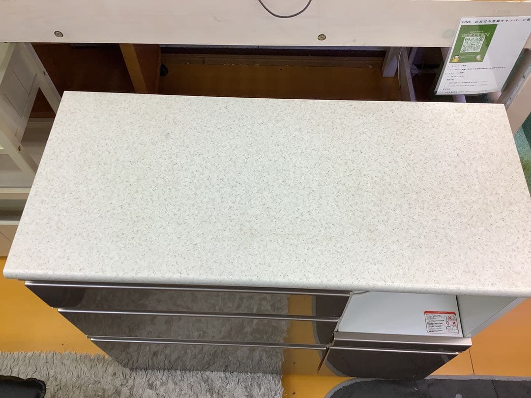 ニトリ キッチンカウンター アルミナ2 100CT SI（シルバー）