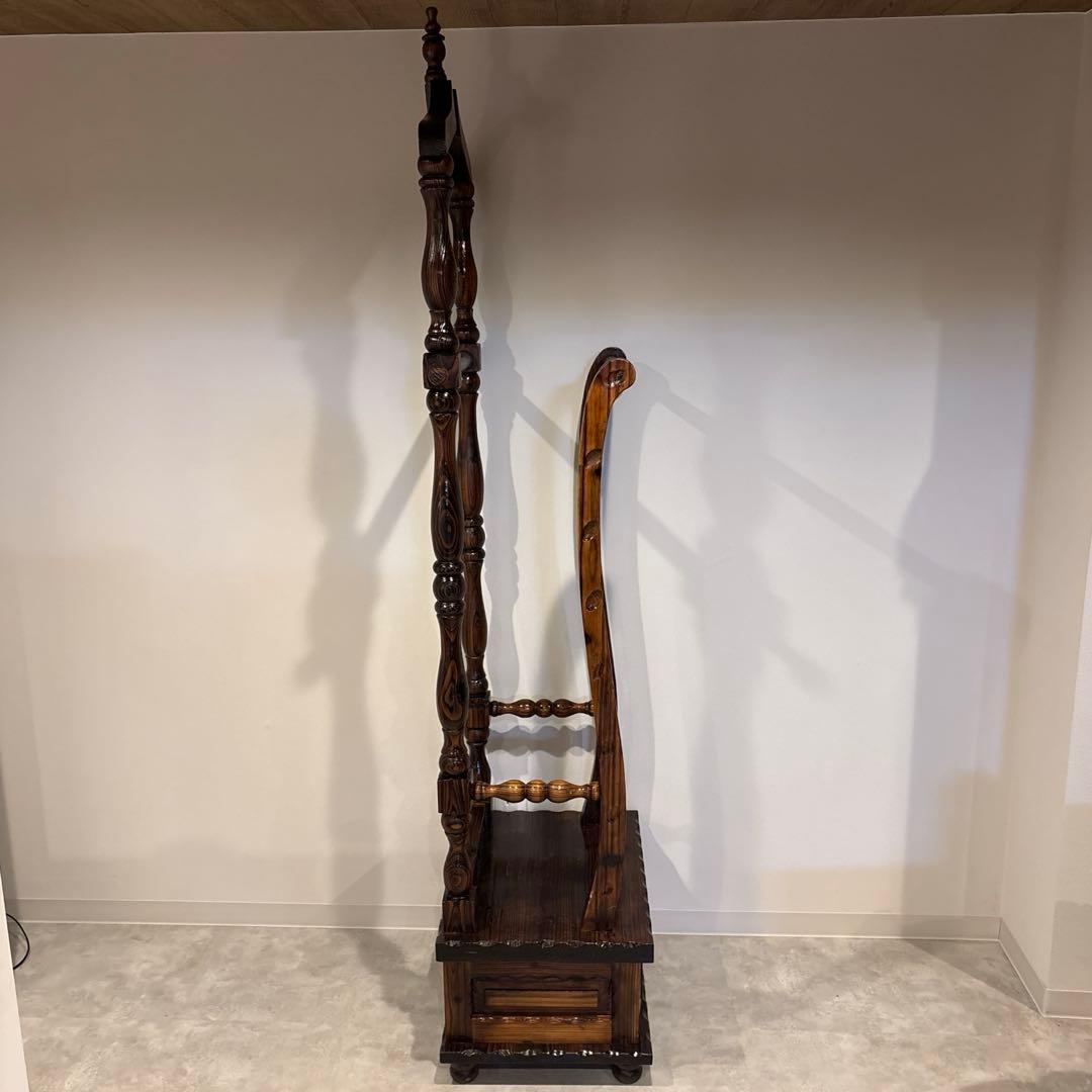 収納付きコートハンガー　バレットスタンド　木製　店舗什器