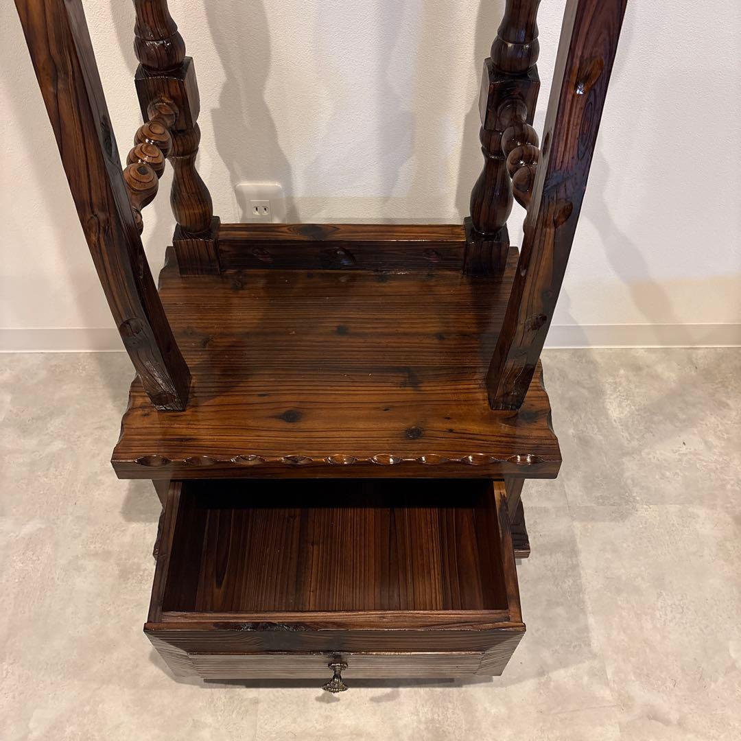 収納付きコートハンガー　バレットスタンド　木製　店舗什器