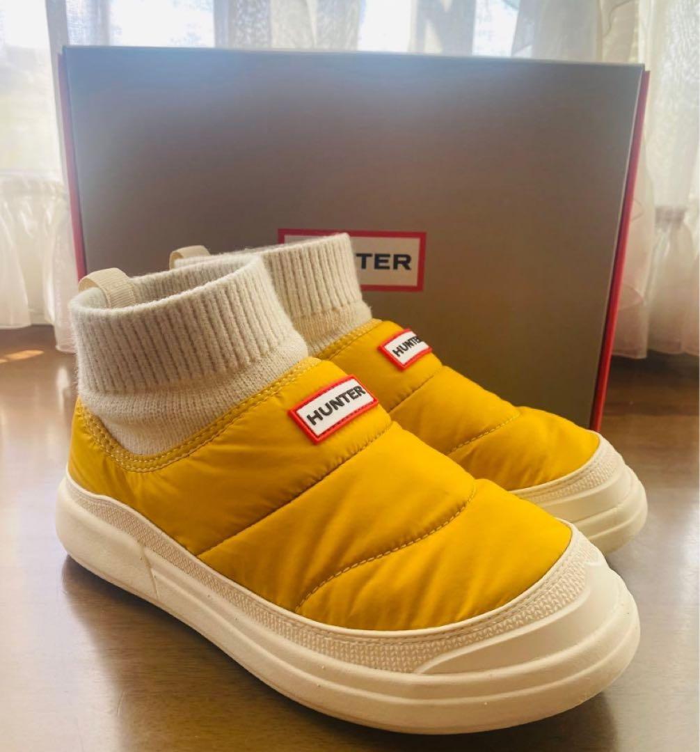 ★HUNTER★インアウト パファーニットカフブーツ 23cm