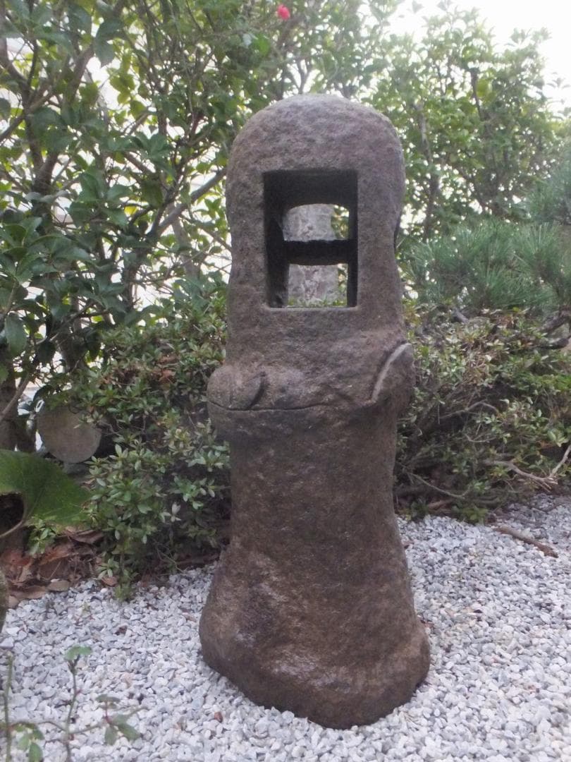 【自然石灯篭・野竹林風石灯篭】庭石オブジェ箱庭苔玉水石日本庭園テラス飾り石