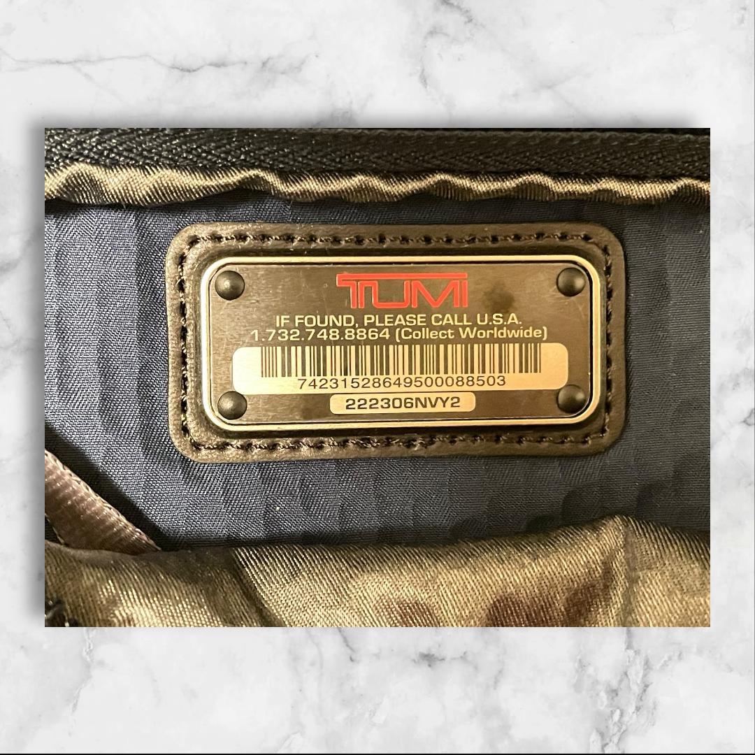 TUMI ショルダーバッグ ネイビー×ブラウン 斜め掛け 正規品