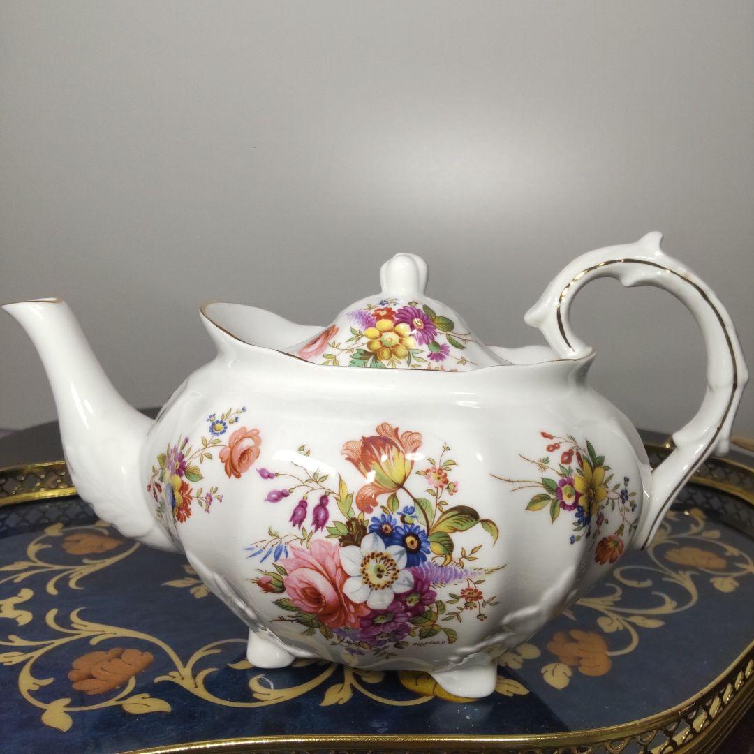 ハマースレイ　フラワー　ティーポット ヴィンテージ 英国 レア