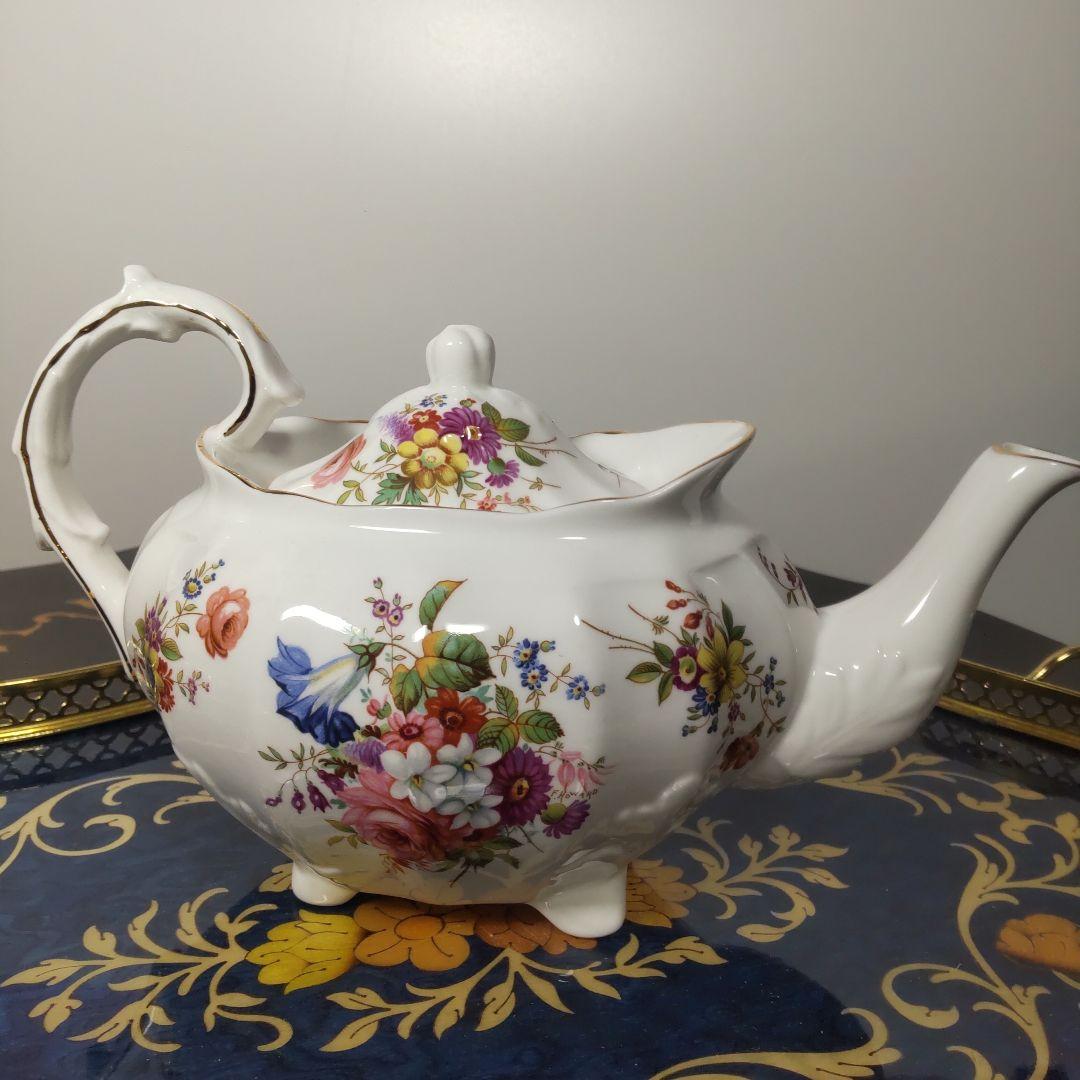 ハマースレイ　フラワー　ティーポット ヴィンテージ 英国 レア