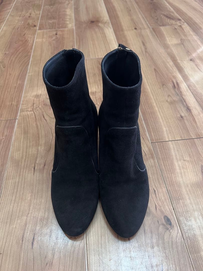 ルイヴィトンブラックスエードブーツ ゴールドファスナー35 1/2