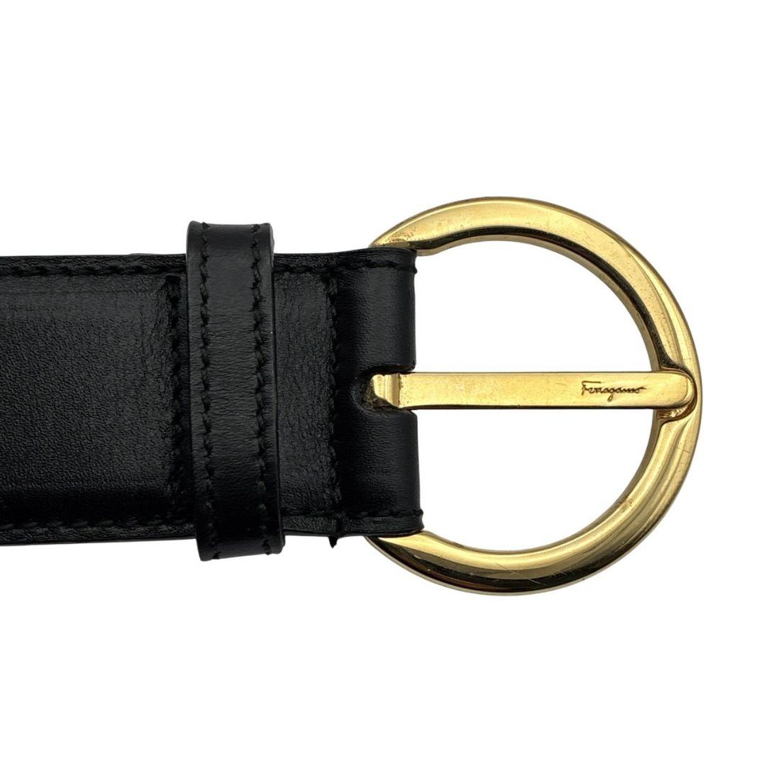 極美品✨サルヴァトーレフェラガモ ガンチーニ ベルト レザー ブラック×ゴールド