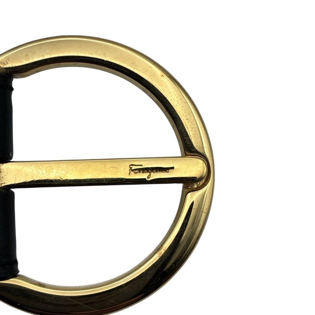 極美品✨サルヴァトーレフェラガモ ガンチーニ ベルト レザー ブラック×ゴールド