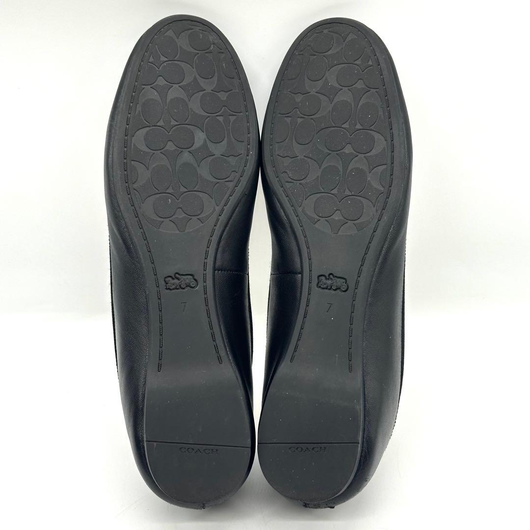 【美品】コーチ アリーナバレエ バレエシューズ レザー ブラック 24cm