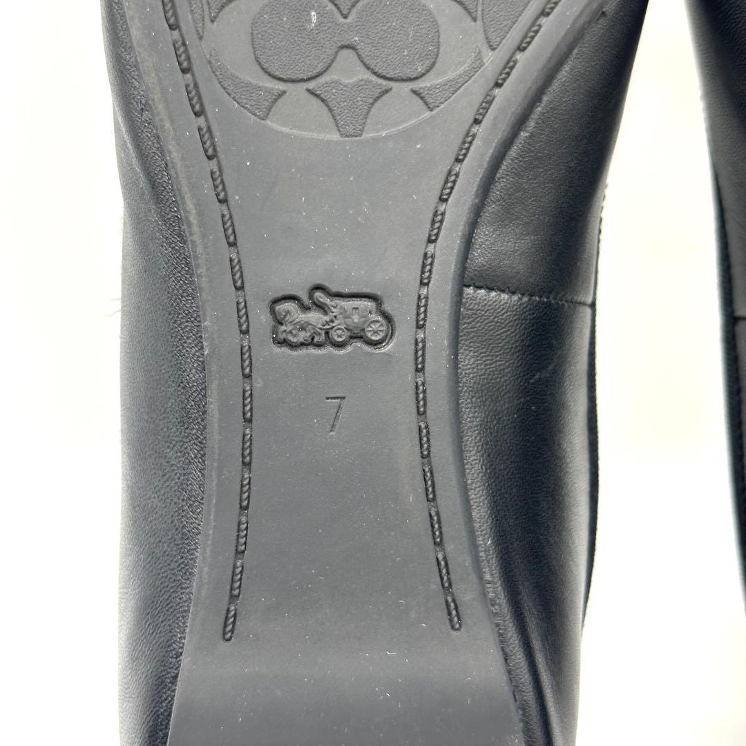 【美品】コーチ アリーナバレエ バレエシューズ レザー ブラック 24cm