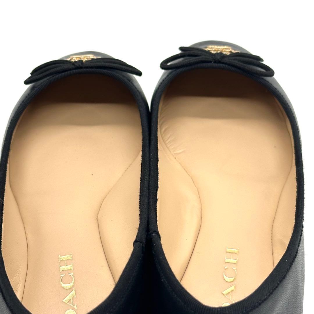 【美品】コーチ アリーナバレエ バレエシューズ レザー ブラック 24cm