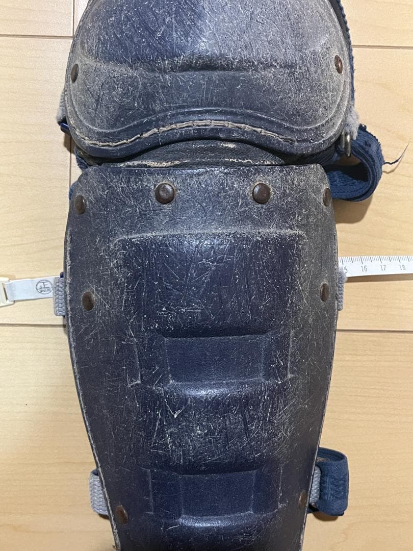 野球 ミズノ キャッチャー防具 プロテクター レガース ネイビー 少年低学年向け