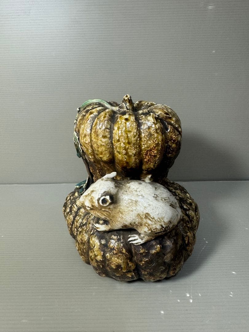 2612 希少　九谷焼　木米作　ネズミ瓜　置物　時代物