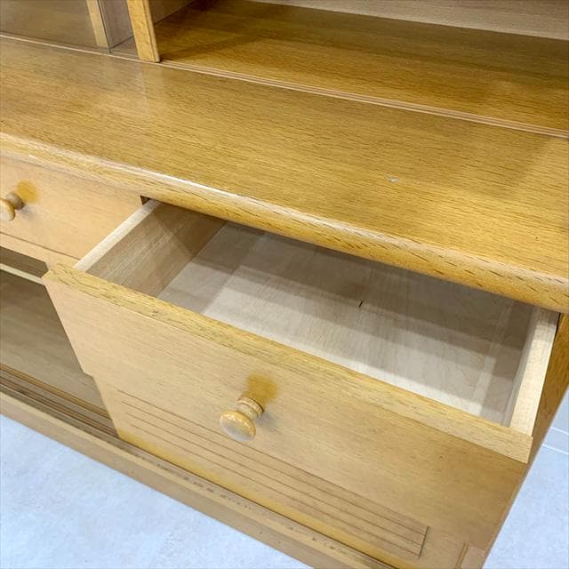 80'sヴィンテージオーク突板食器棚（カップボード）