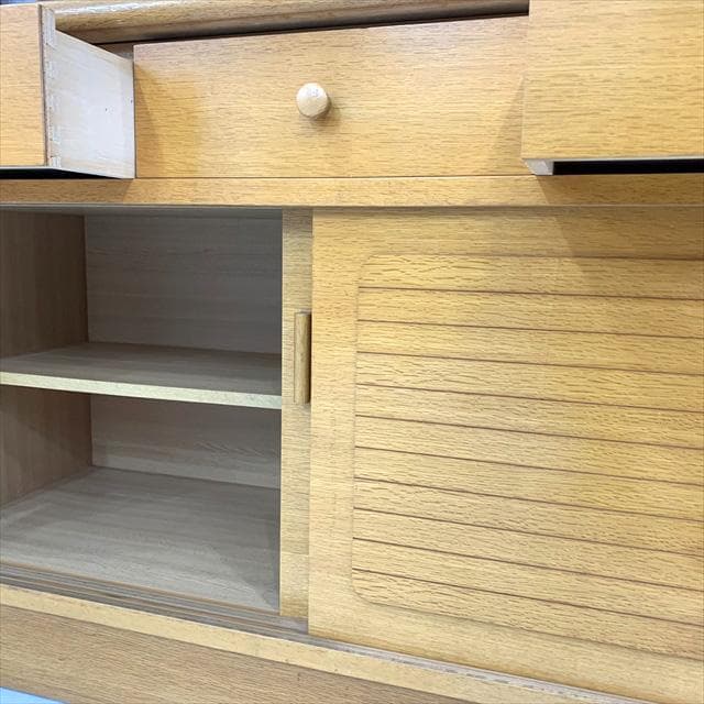 80'sヴィンテージオーク突板食器棚（カップボード）