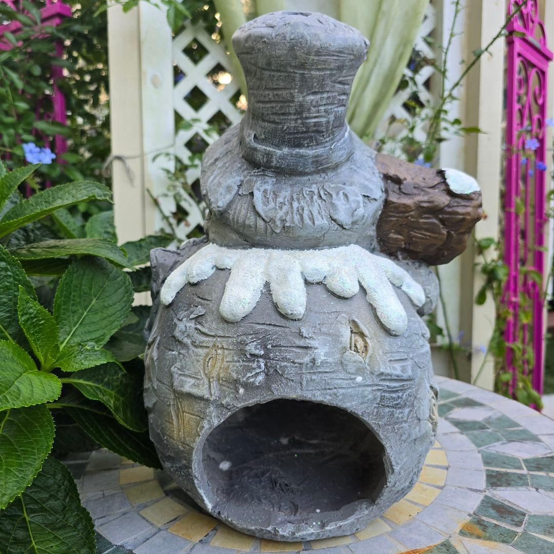 ロウソク入れタイプ・シックな雰囲気のBigスノーマンオブジェ.˳˳.⋅❄︎.*