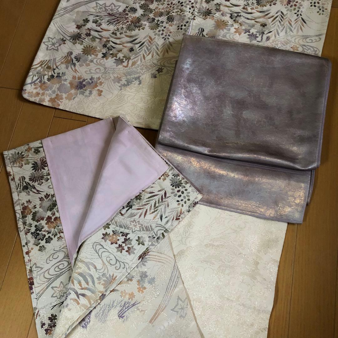 SALE❤️希少アンティーク正絹　マジョリカお召し　豪華キキラキラ日本の美しい花々