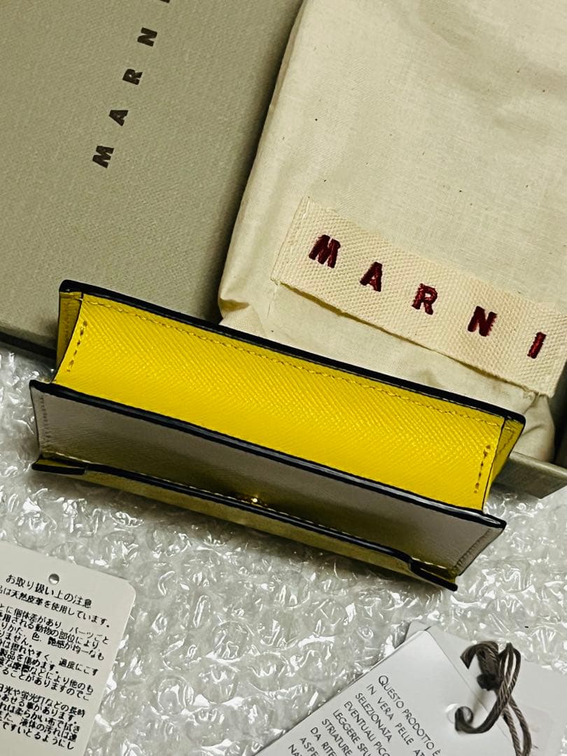 美品 MARNI マルニ カードケース バイカラー イエロー 名刺入れ