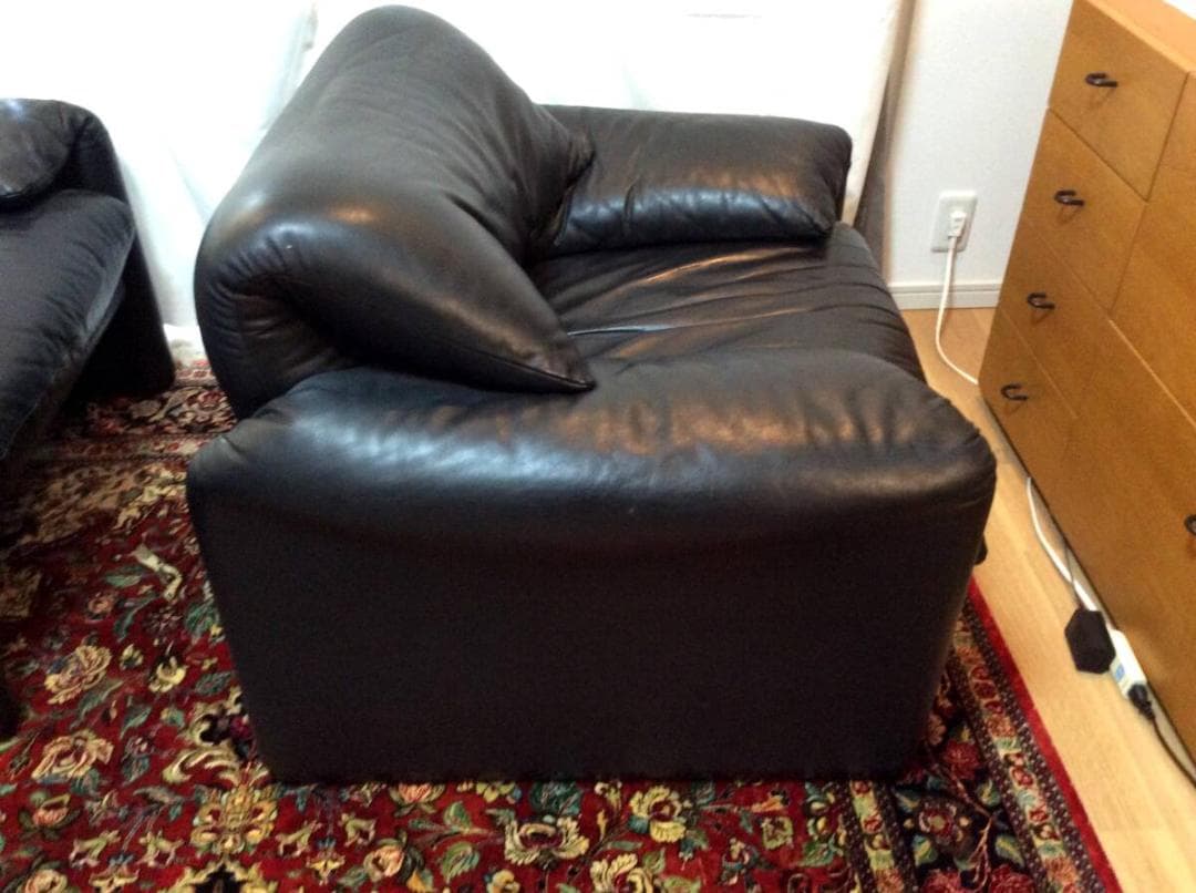 カッシーナ マラルンガ 本革 一人掛けソファ/シングル★幅100㎝×奥行90㎝